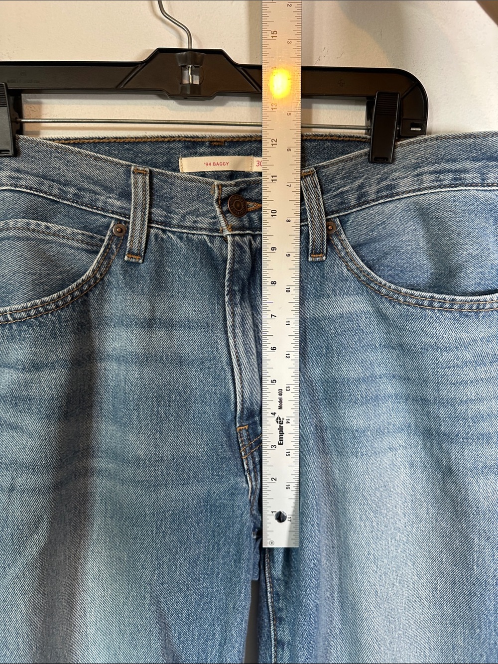 Levi Strauss '94 Baggy Wide Leg Medium Wash Jeans Blue Size 30 - Picture 8 of 13